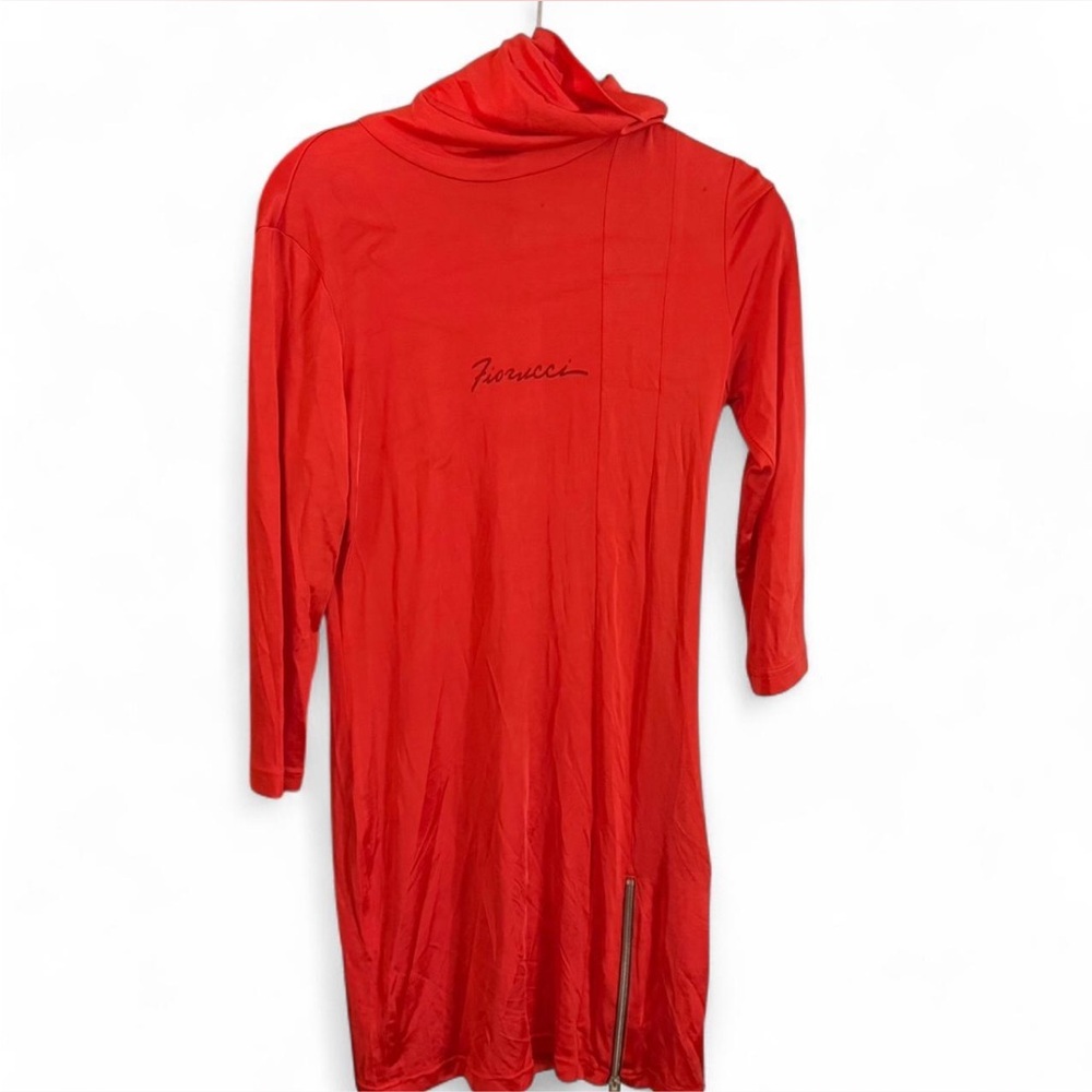 Fiorucci Red Long Sleeve Turtleneck Dress